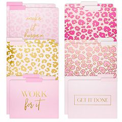 Geometric File Folders with 1/3 Cut Tabs, Gold Office Supplies