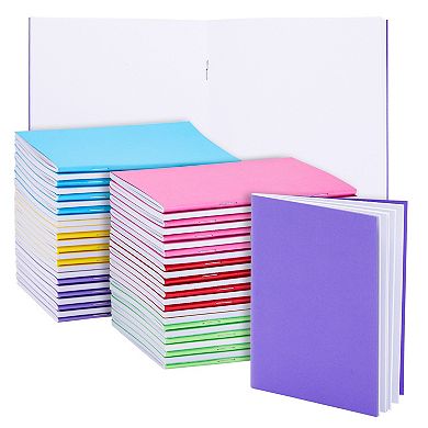 48 Pack Blank Books For Kids To Write Stories, Unlined Pocket Size Notebook Bulk Set, 6 Colors (4.3 x 5.5 In)