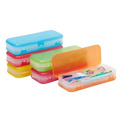 juvale] Juvale 4 Pack Clear Plastic Pencil Boxes For Kids, Art