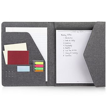 Grey Portfolio Folder Resume Legal Notebook Folio Organizer for Business 12.5x10