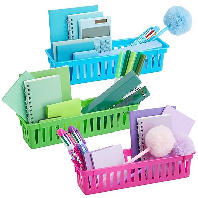 12-pack Pencil Holder Trays And Organization Baskets - Plastic Caddy For Desk