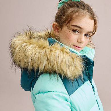 Girls 4-18 SO® Faux Fur Trim Hood Puffer Jacket