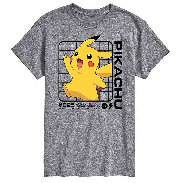 Big & Tall Pokemon Pikachu's Stats Graphic Tee