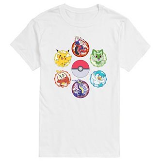 Big & Tall Pokemon Sparkle Badge Portraits Graphic Tee