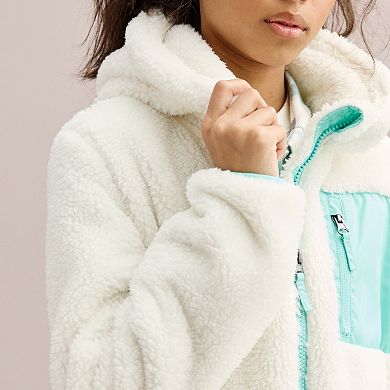 Girls 4-18 SO® Full-Zip Sherpa Hooded Jacket