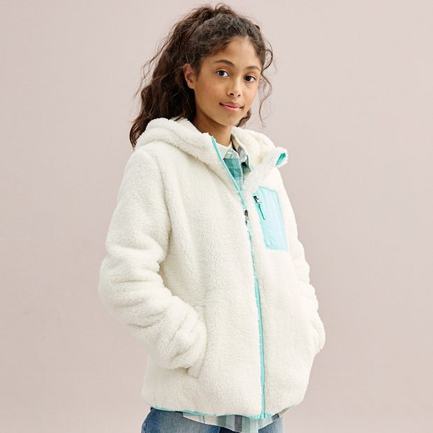 Girls 4-18 SO® Full-Zip Sherpa Hooded Jacket