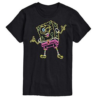 Big & Tall SpongeBob SquarePants Neon Portrait Graphic Tee