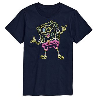 Big & Tall SpongeBob SquarePants Neon Portrait Graphic Tee