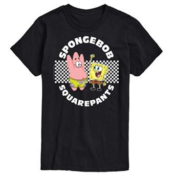 Big & Tall SpongeBob SquarePants And Patrick Checkered Graphic Tee