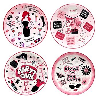 Certified International Lolita Divas on the Loose 4 pc Salad Plate Set