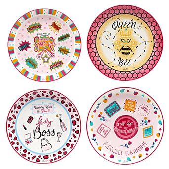 Certified International Lolita Lady Boss 4 pc Dessert Plate Set