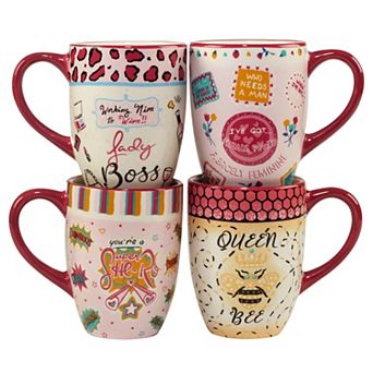 Certified International Lolita Lady Boss 4 pc Mug Set
