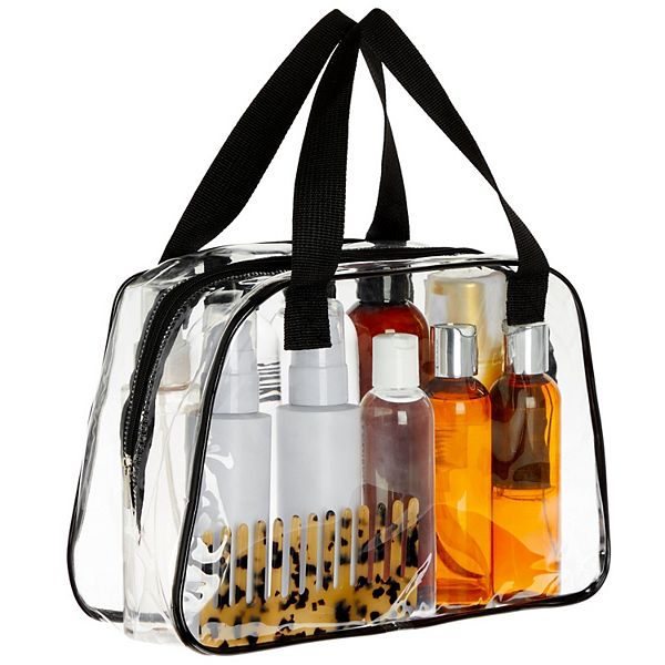Stadium Approved Clear Tote Handbag with Handles, Large Plastic Bag with  Zipper for Concerts (11x4x7 In)
