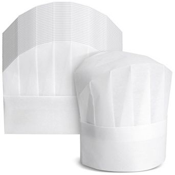 24 Pack Adjustable Disposable Chef Hats For Kids, Adults (white)