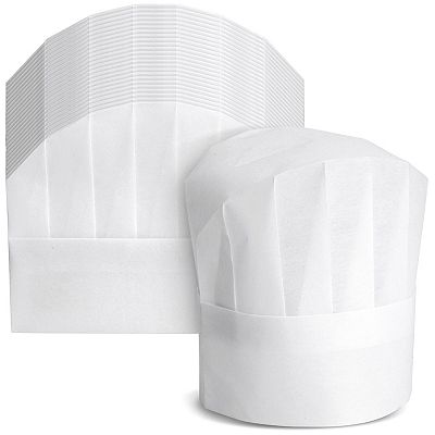 24 Pack Adjustable Disposable Chef Hats For Kids, Adults (white)
