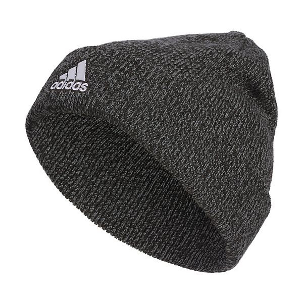 Men's adidas Team Issue Fold Beanie Hat - Black Gray