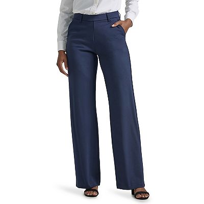 slim fit dress slacks Women's Lee Wrinkle-Free Relaxed Fit Straight-Leg Pants, Size: 12 T/Large, Blue