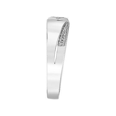 Men's AXL Sterling Silver 1/10 Carat T.W. Diamond Band