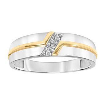 Men's AXL 18k Gold-Plated Silver Accents 1/10 Carat T.W. Diamond Band