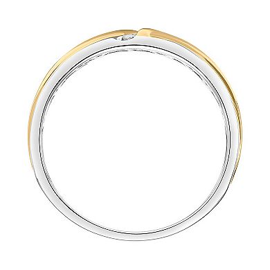 Men's AXL 18k Gold-Plated Silver Accents 1/10 Carat T.W. Diamond Band