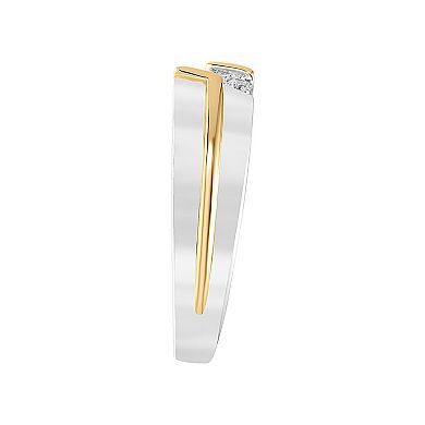 Men's AXL 18k Gold-Plated Silver Accents 1/10 Carat T.W. Diamond Band