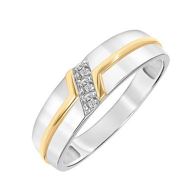 Men's AXL 18k Gold-Plated Silver Accents 1/10 Carat T.W. Diamond Band