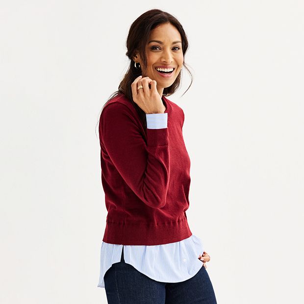 Women's Wednesday Layered Twofer Sweater Top | Tan