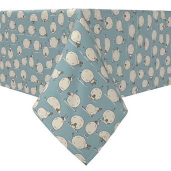 Rectangular Tablecloth, 100% Cotton, Yoga Sheep