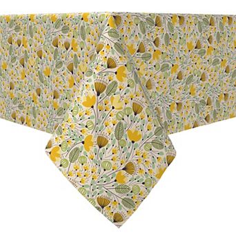 Rectangular Tablecloth, 100% Cotton, Nature Garden