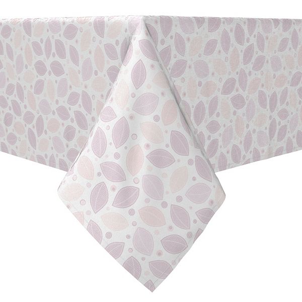 Rectangular Tablecloth, 100 Cotton, Simple Pastel Leaves