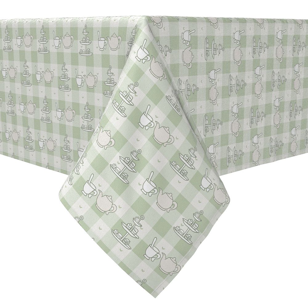 Plaid Tassel Rectangular Tablecloth Small Fresh Cotton and Linen Lace
