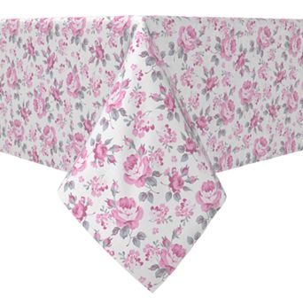 Rectangular Tablecloth, 100% Cotton, Trendy Spring Floral