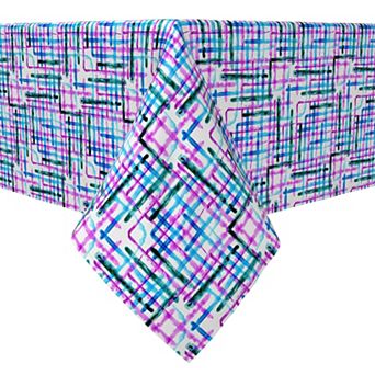 Rectangular Tablecloth, 100% Cotton, Watercolor Plaid