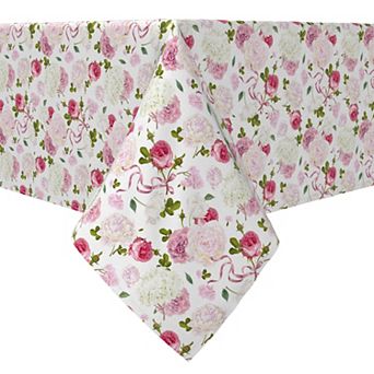Rectangular Tablecloth, 100% Cotton, Romantic Bouquets