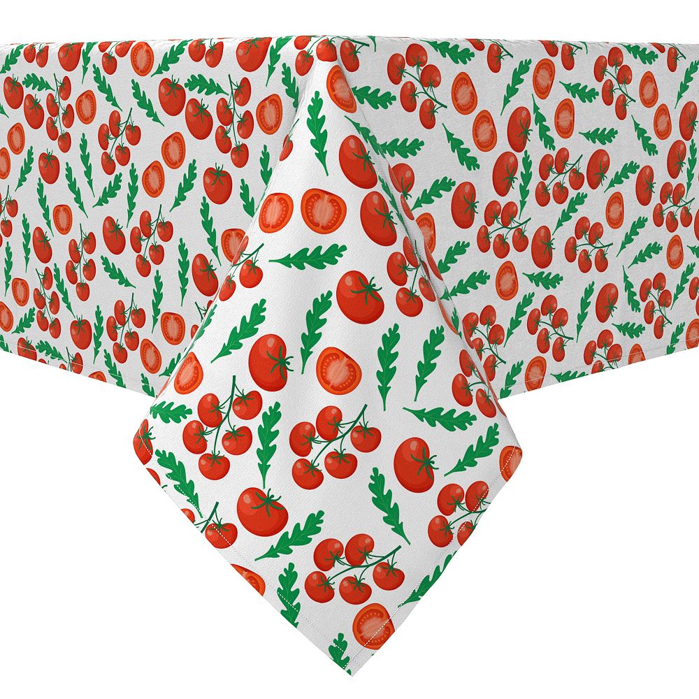 60x120 Rectangular Tablecloth, 100% Cotton, Tomato Garden