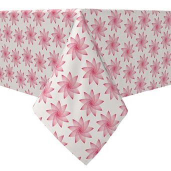 Rectangular Tablecloth, 100% Cotton, Modern Pink Design Pattern