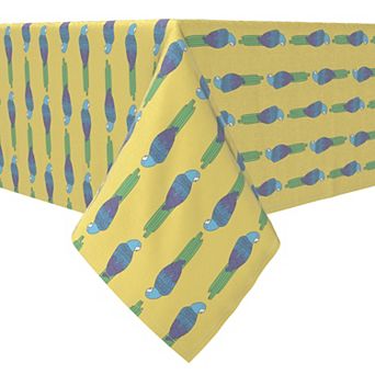 Rectangular Tablecloth, 100% Cotton, Tropical Parrots