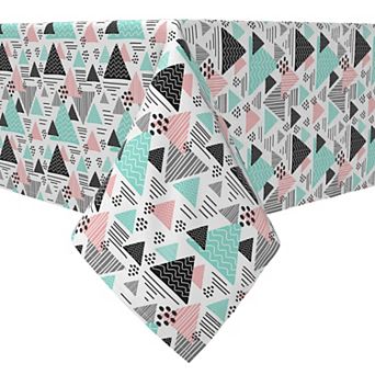 Rectangular Tablecloth, 100% Cotton, Retro Trends Pattern