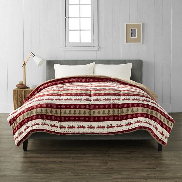 Cuddl Duds® Cozy Soft Reversible Comforter - Truck Stripe (TWIN)