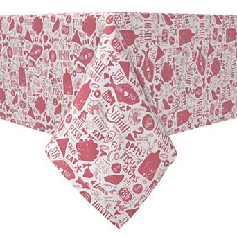Rectangular Tablecloth, 100% Cotton, Seafood Market