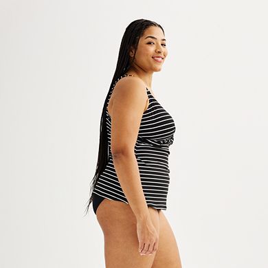 Plus Size Freshwater Molded Cup Twist Front Swim Top