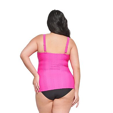 Plus Size Freshwater Molded Cup Twist Front Swim Top