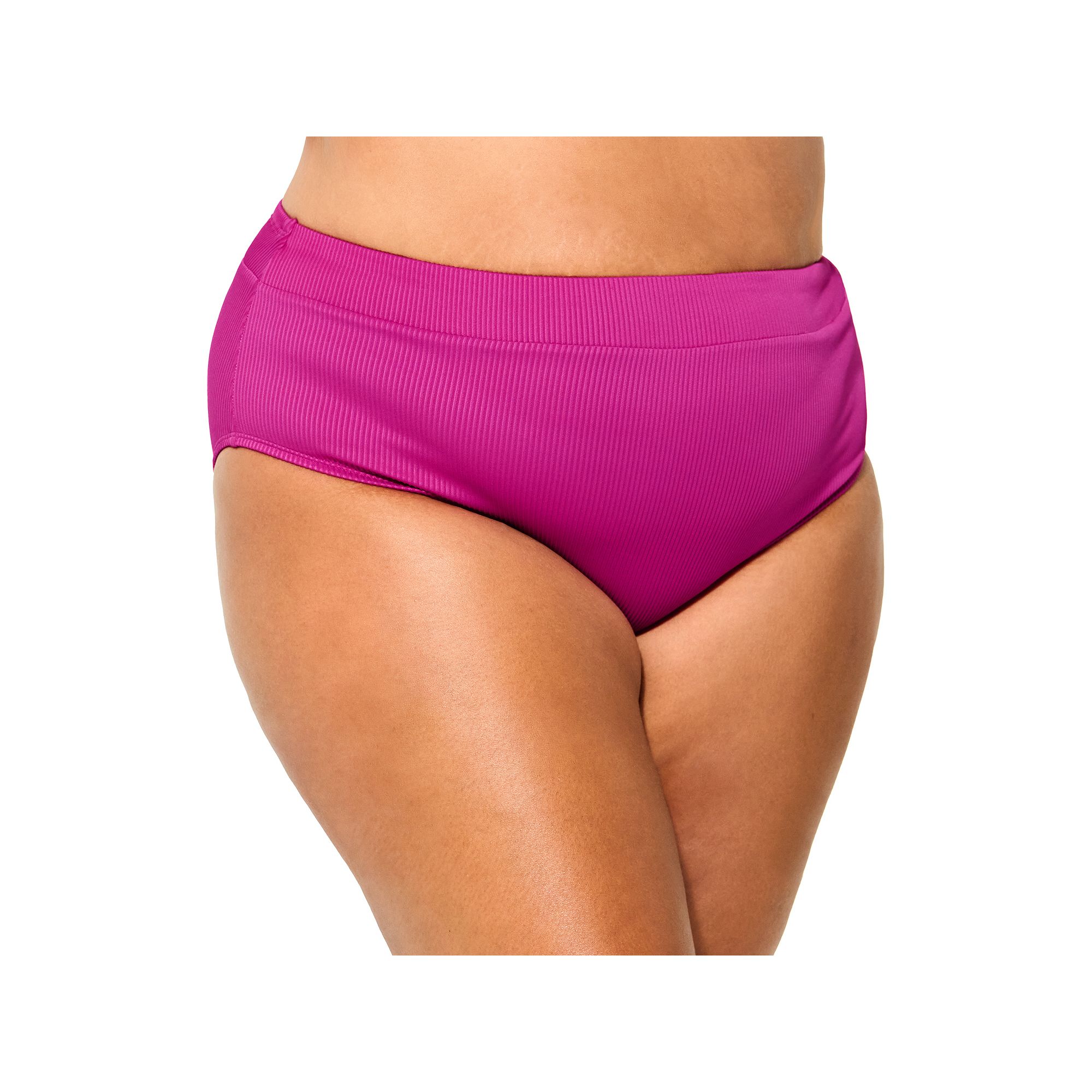 Plus Size Freshwater High-Leg High-Waisted Swim Bottoms, Womens, Size: 2XL