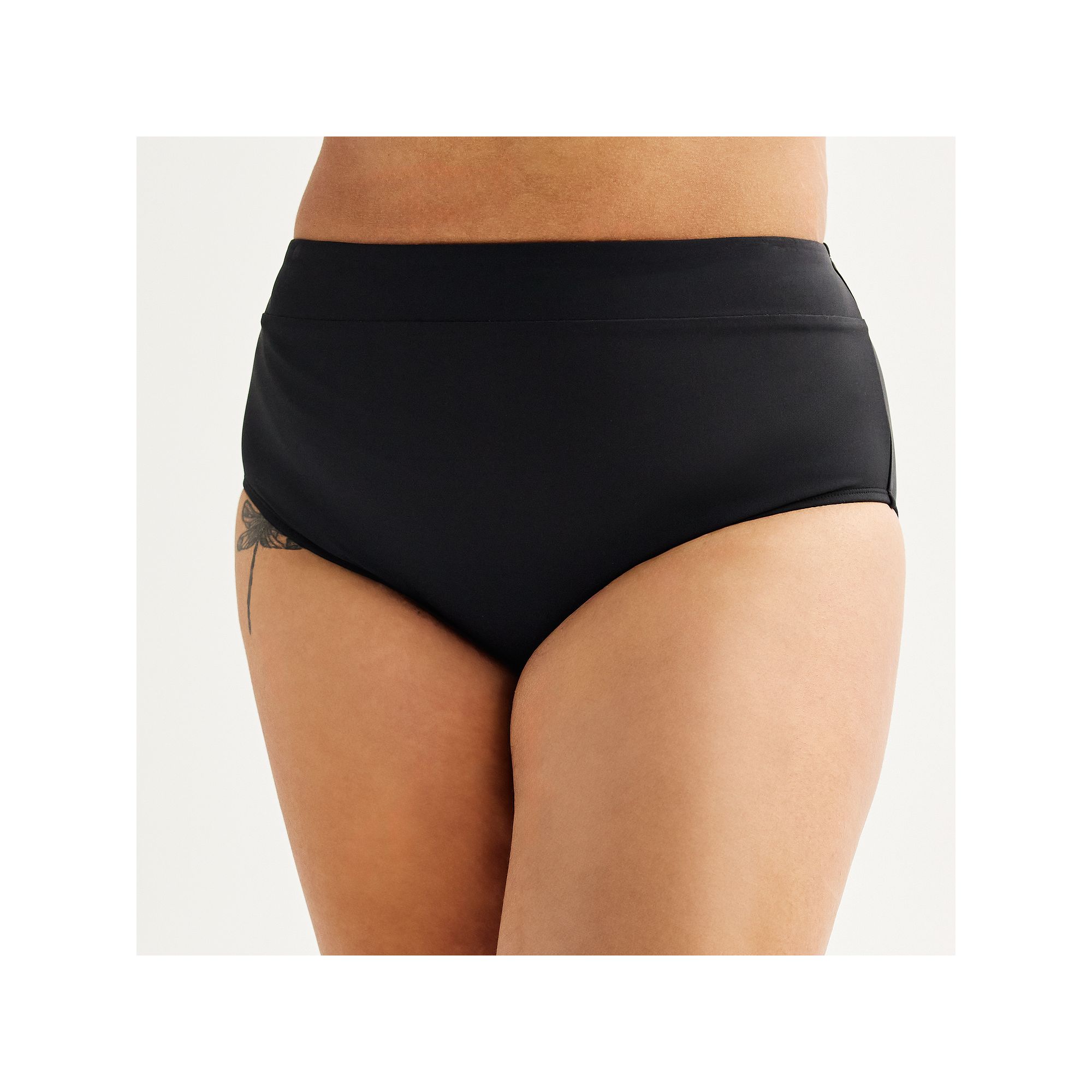Plus Size Freshwater High-Leg High-Waisted Swim Bottoms, Womens, Size: 3XL