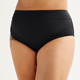 Plus Size Freshwater High-Leg High-Waisted Swim Bottoms