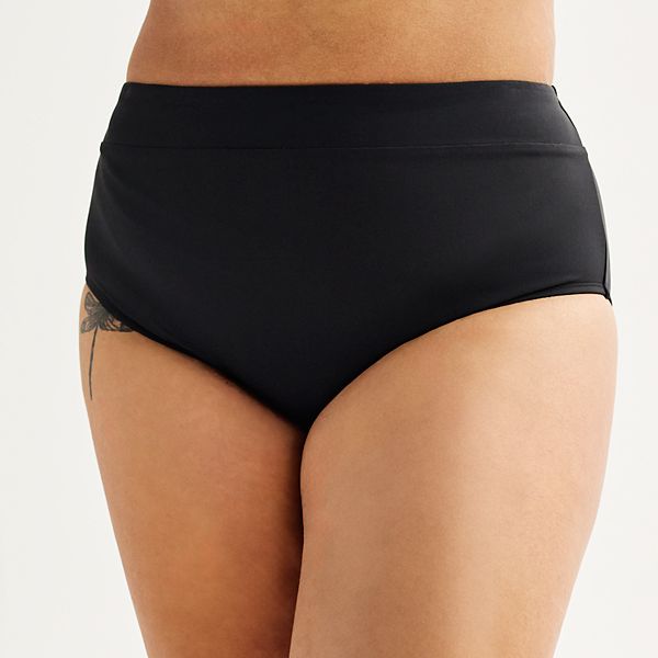 Plus Size Freshwater High Leg High Waisted Swim Bottoms