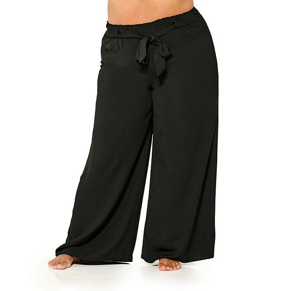 Plus Size Freshwater Crinkle Full Length Swim Pants