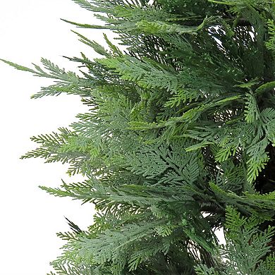 National Tree Company 5' Artificial Cypress Topiary in Plastic Nursery Pot