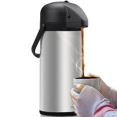 Vondior Airpot Coffee Dispenser with Pump - Insulated Stainless Steel Thermal Beverage Dispenser