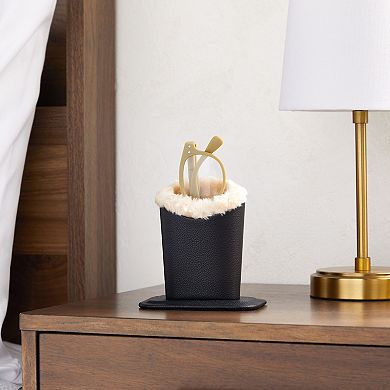 2 Pack Eyeglasses Holder Stand, Plush Lined Bedside Glasses Case for Nightstand